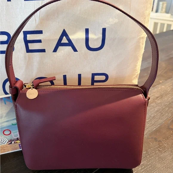 Clare V. Fleurine Leather Shoulder Bag in (Plumingo) Exclusive Color - Picture 2 of 8